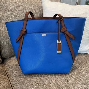 CHAPS Tote in royal BLUE! Beautiful for summer! Smoke free, clean.